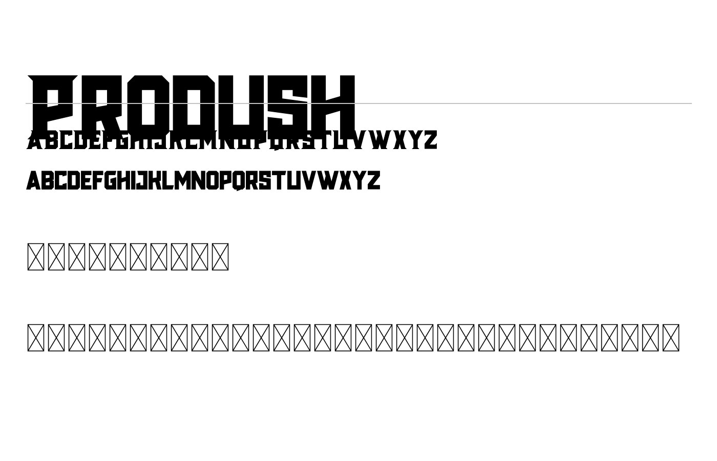 Prodush Font preview