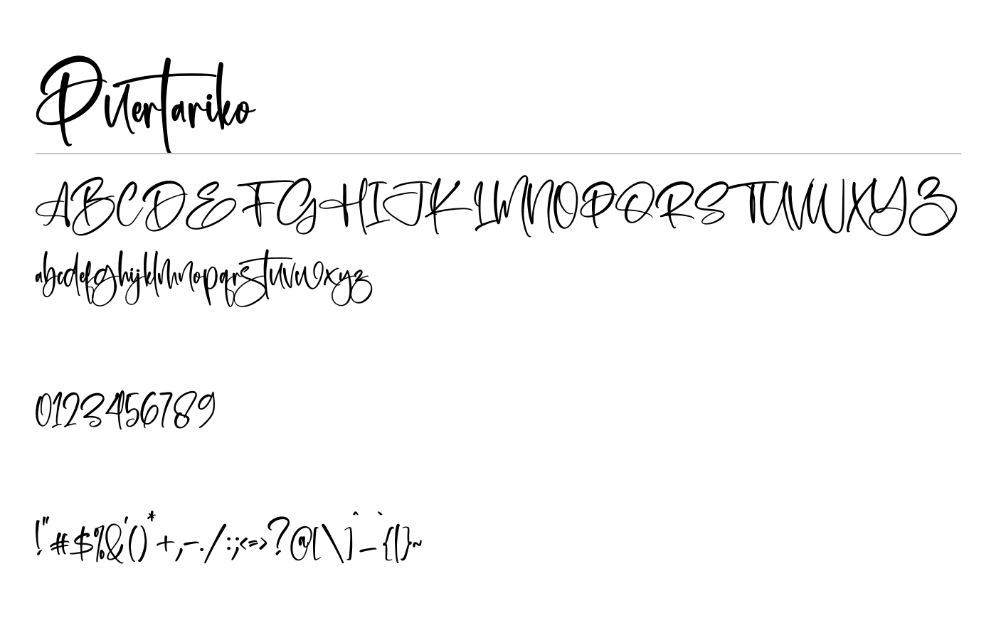 Puertariko Font preview