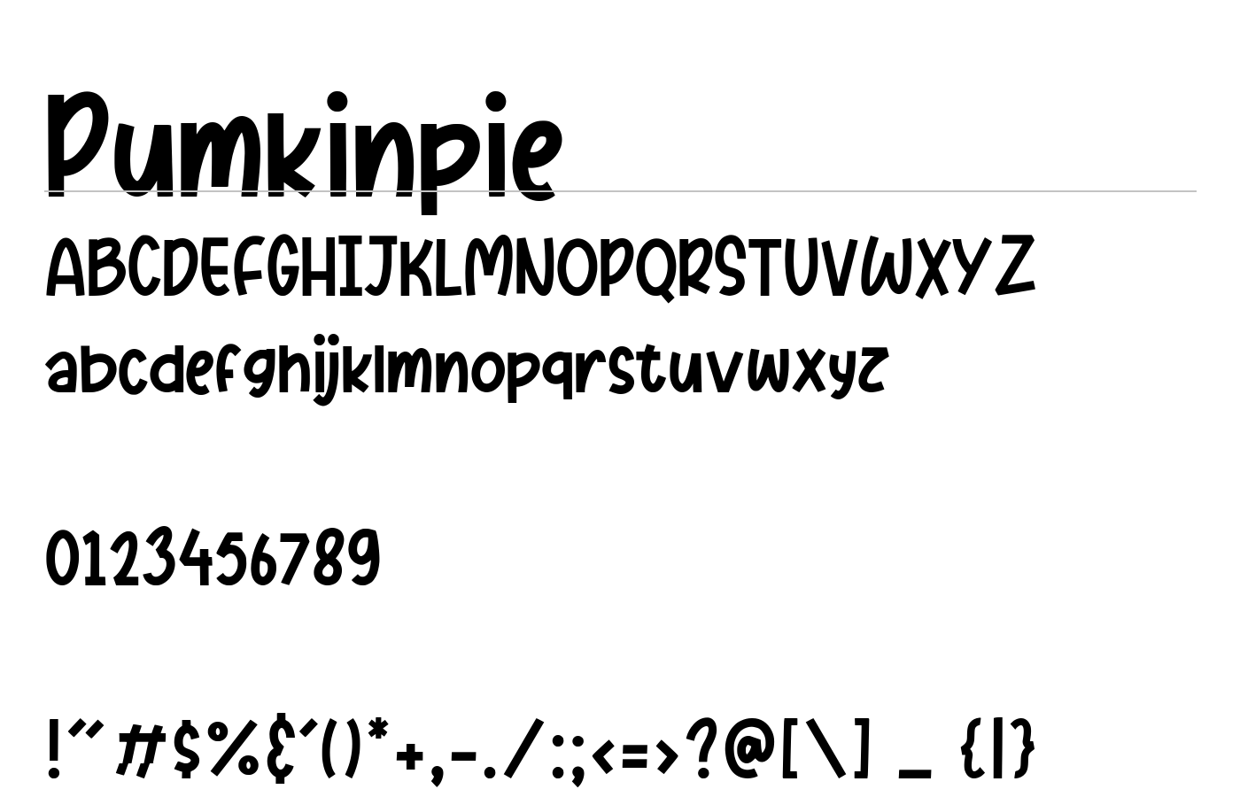 Pumkinpie Font preview