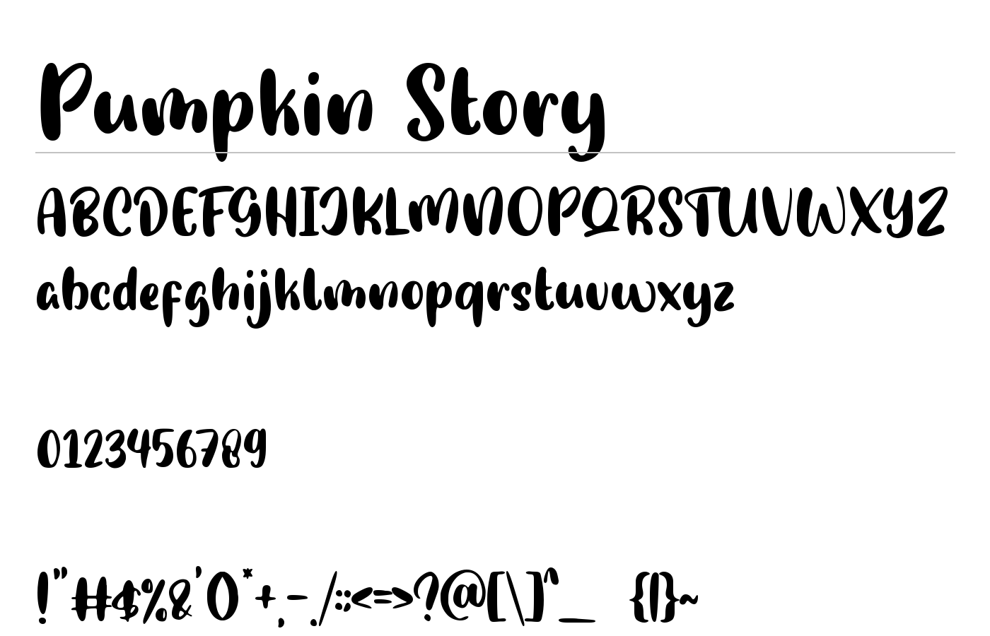 Pumpkin Story Font preview