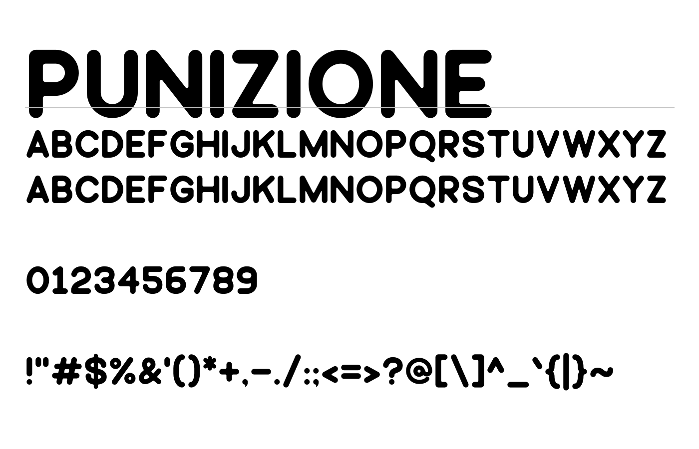 Punizione Font preview