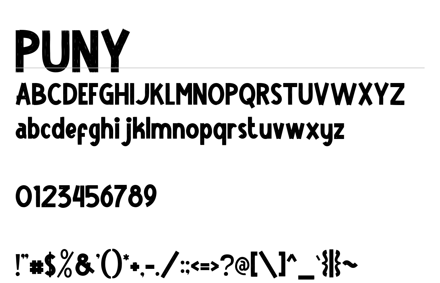 Puny Font preview