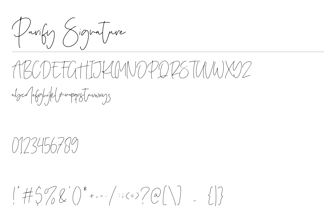 Purify Signature Font preview