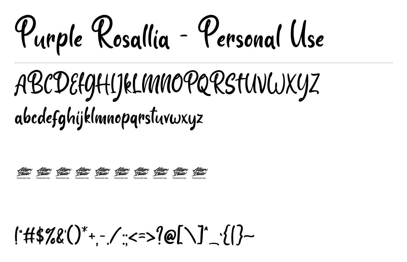 Purple Rosallia Font preview