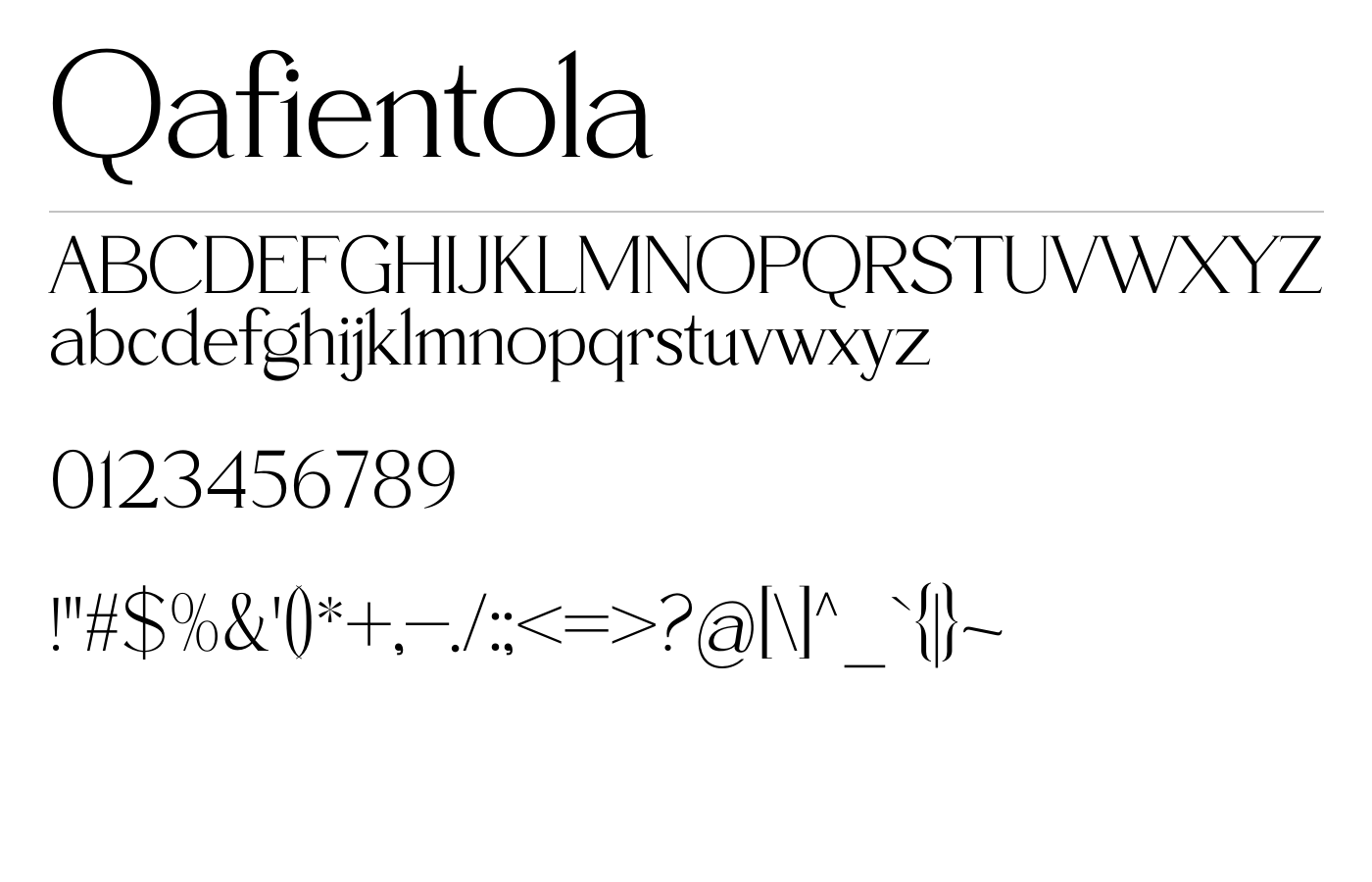 Qafientola Font preview
