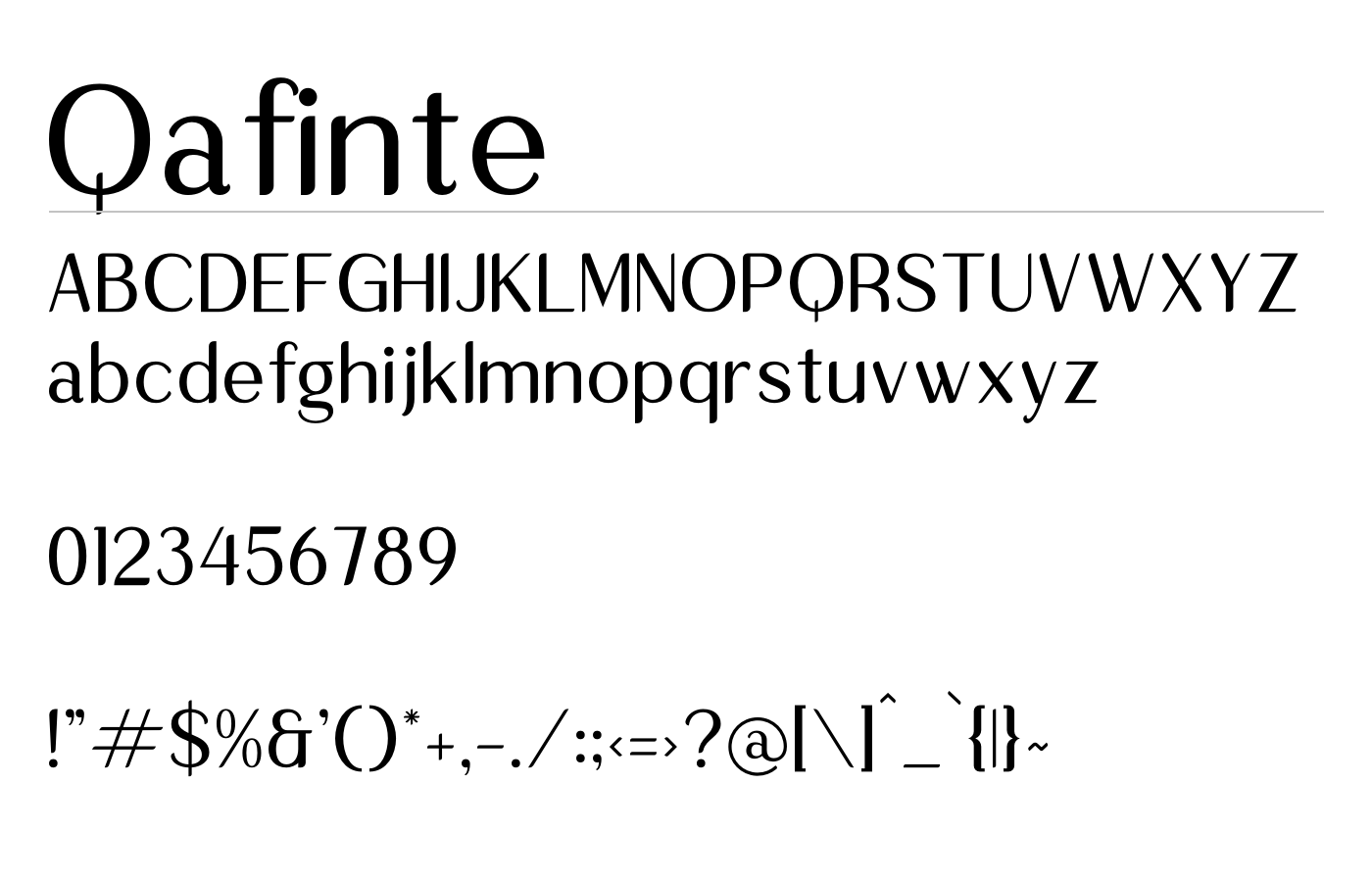 Qafinte Font preview