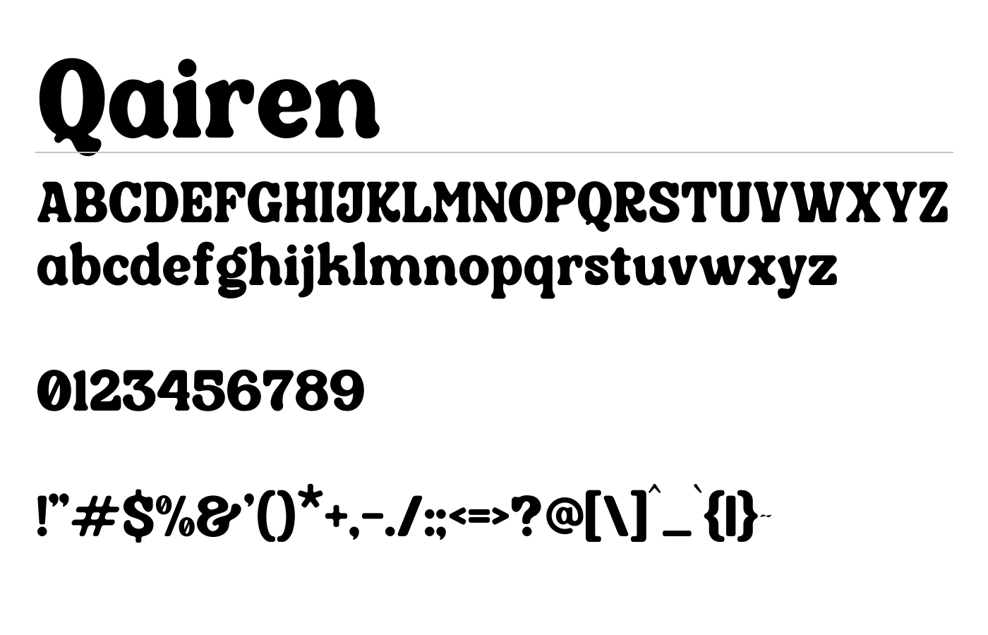 Qairen Font preview