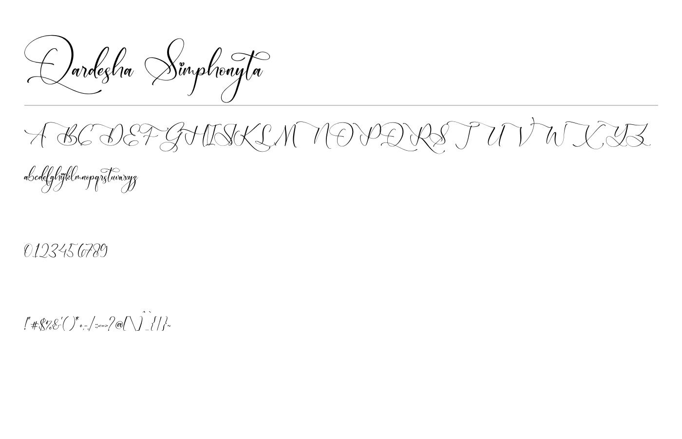 Qardesha Simphonyta Font preview