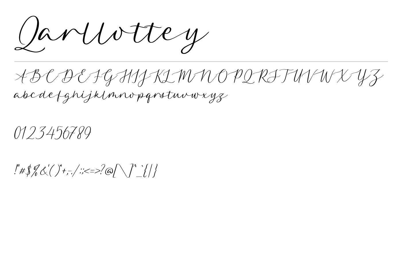 Qarllottey Font preview
