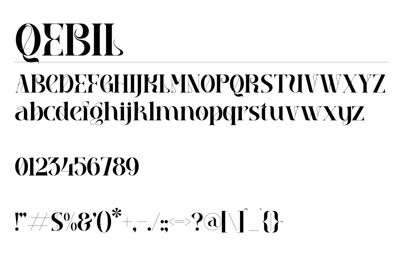 Qebil Font preview