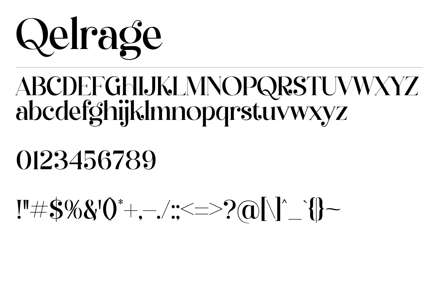 Qelrage Font preview