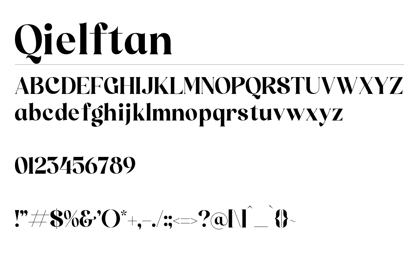 Qielftan Font preview
