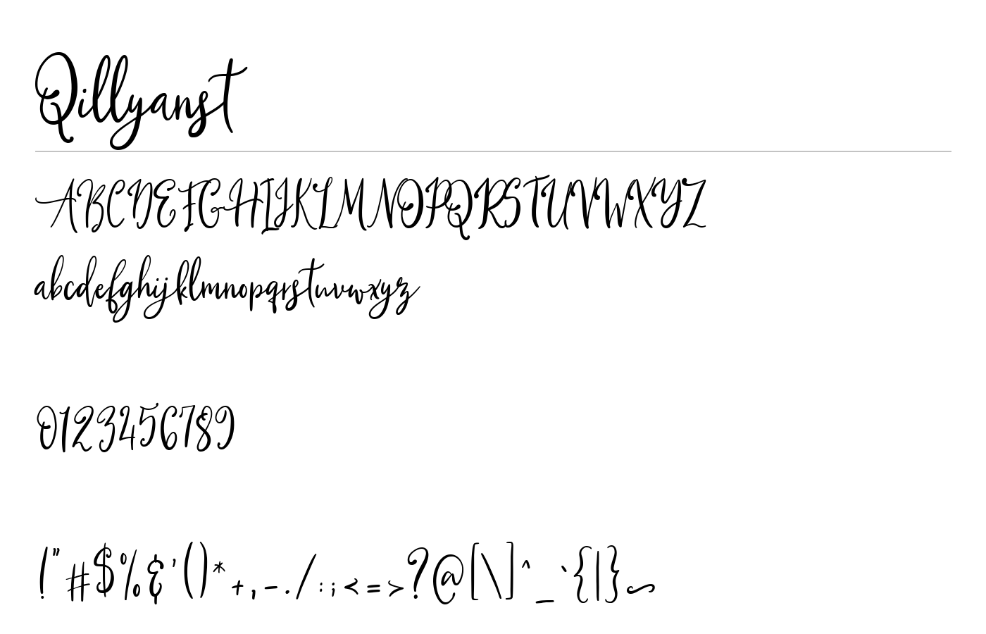 Qillyanst Font preview
