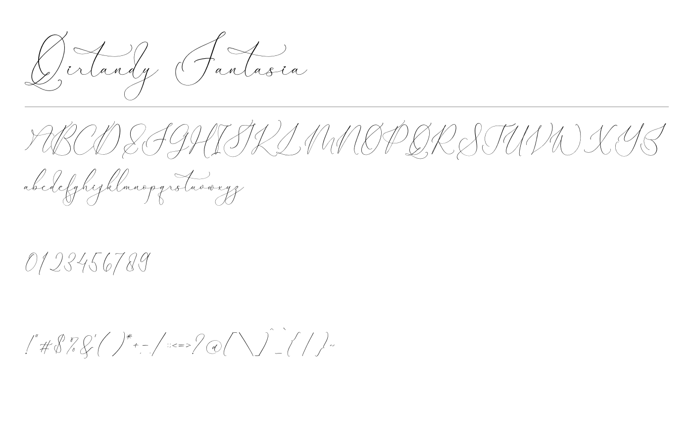 Qirtandy Fantasia Font preview