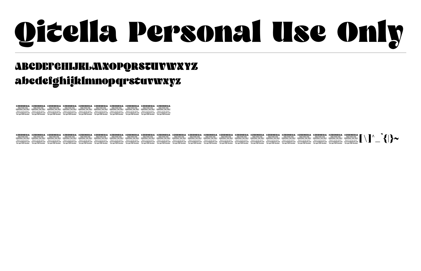 Qitella Font preview