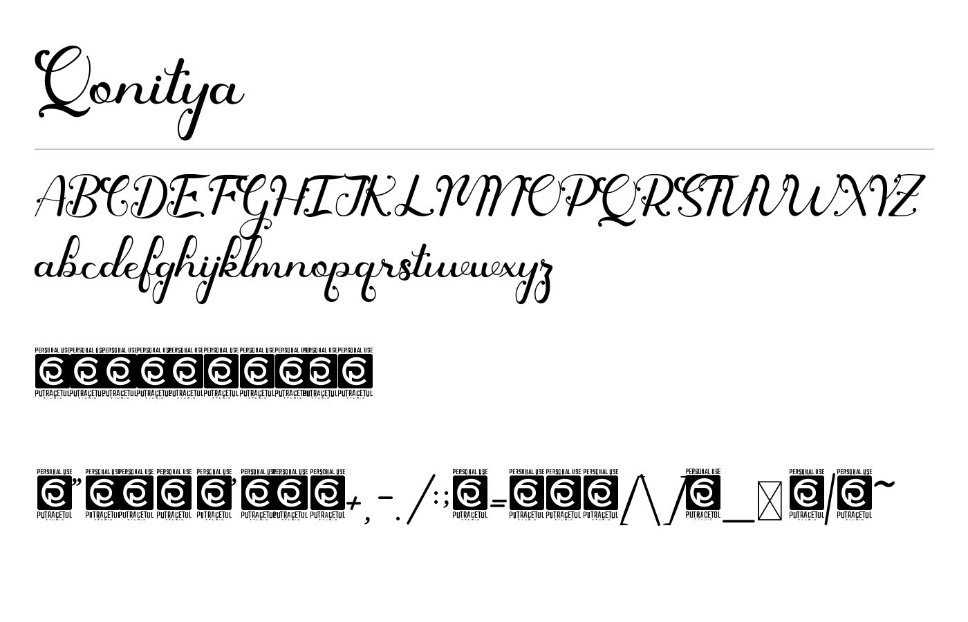 Qonitya Font preview