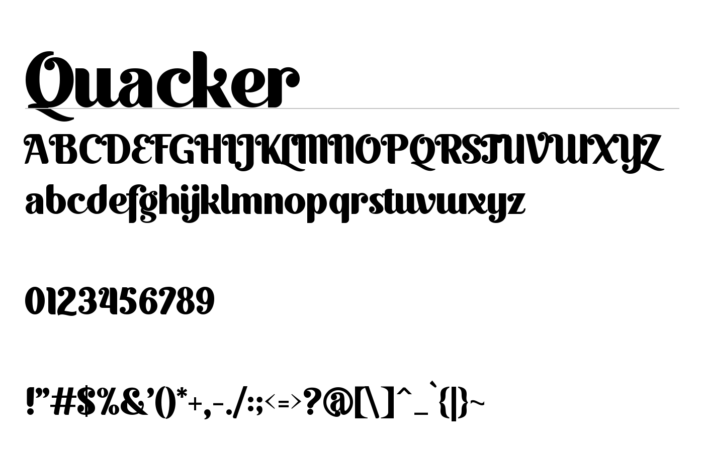 Quacker Font preview