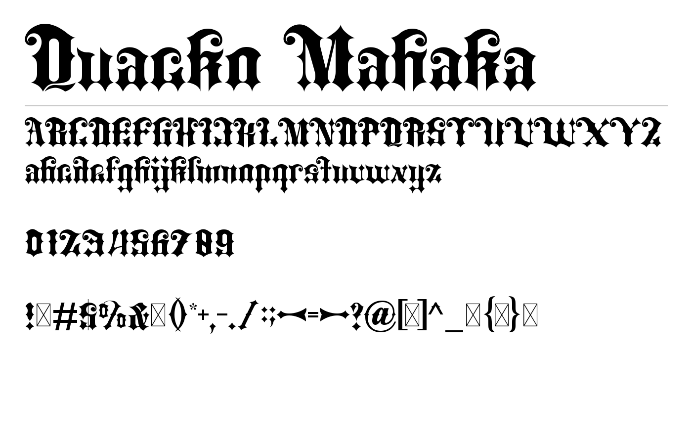 Quacko Mahaka Font preview