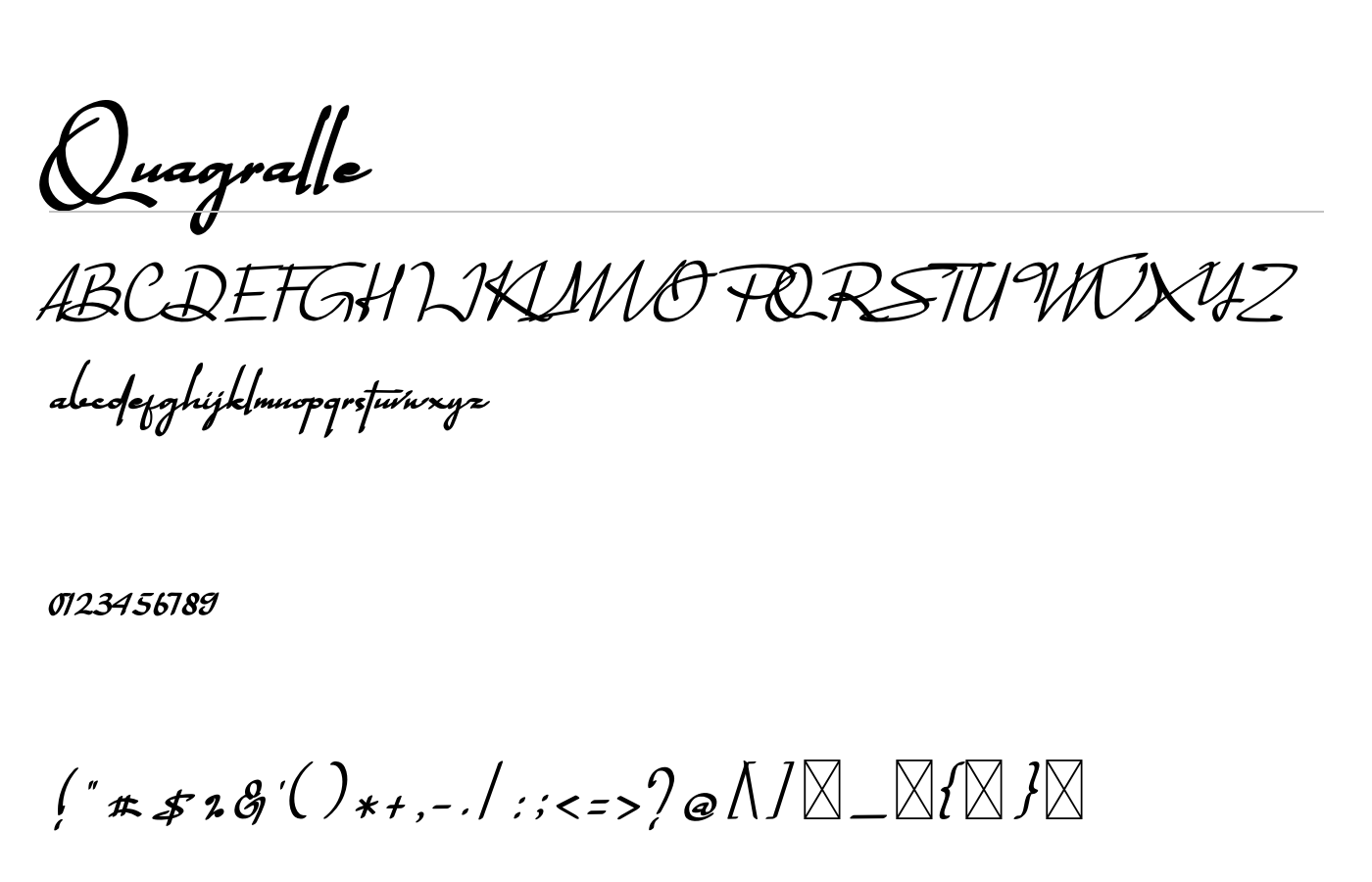 Quagralle Font preview