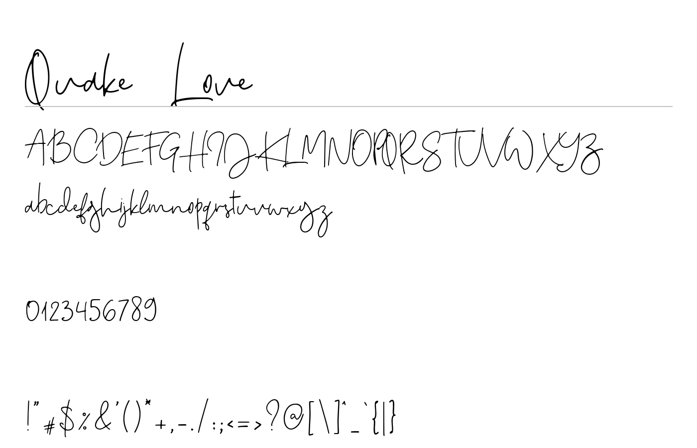 Quake Love Font preview