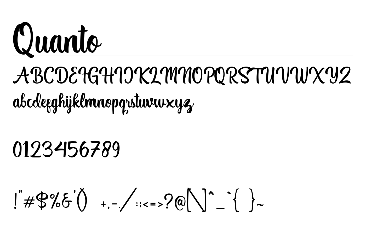 Quanto Handwritten Font preview