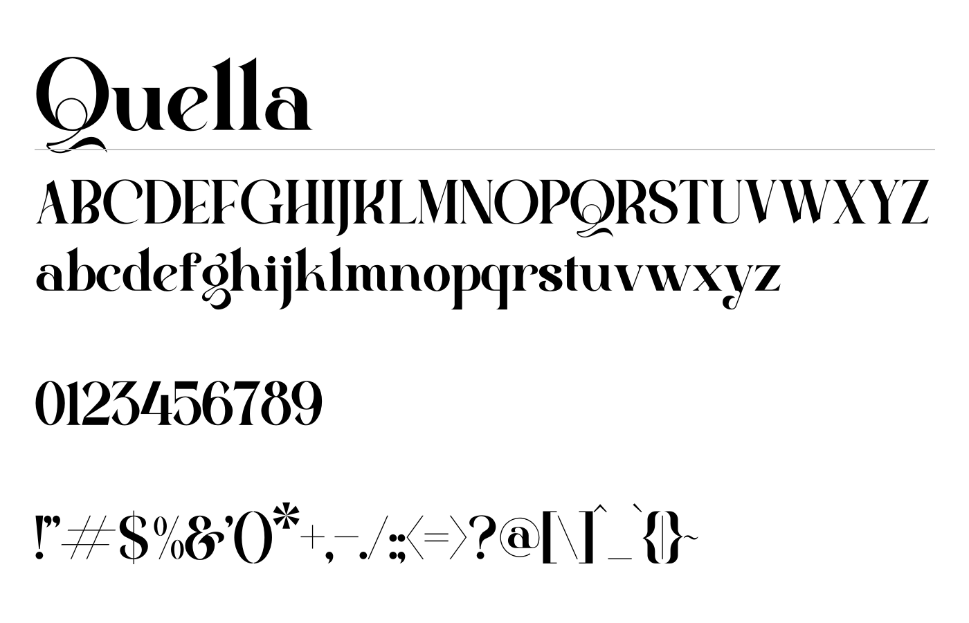 Quella Font preview