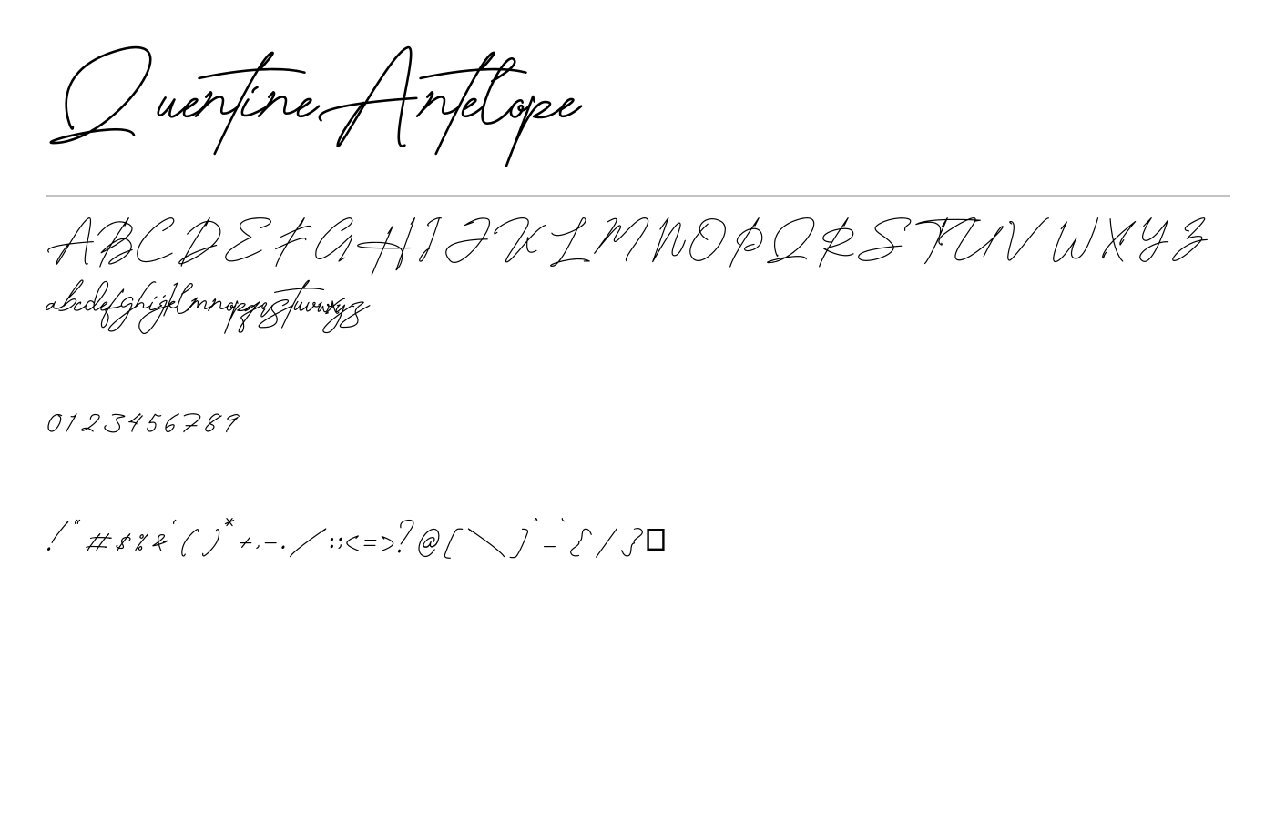Quentine Antelope Font preview