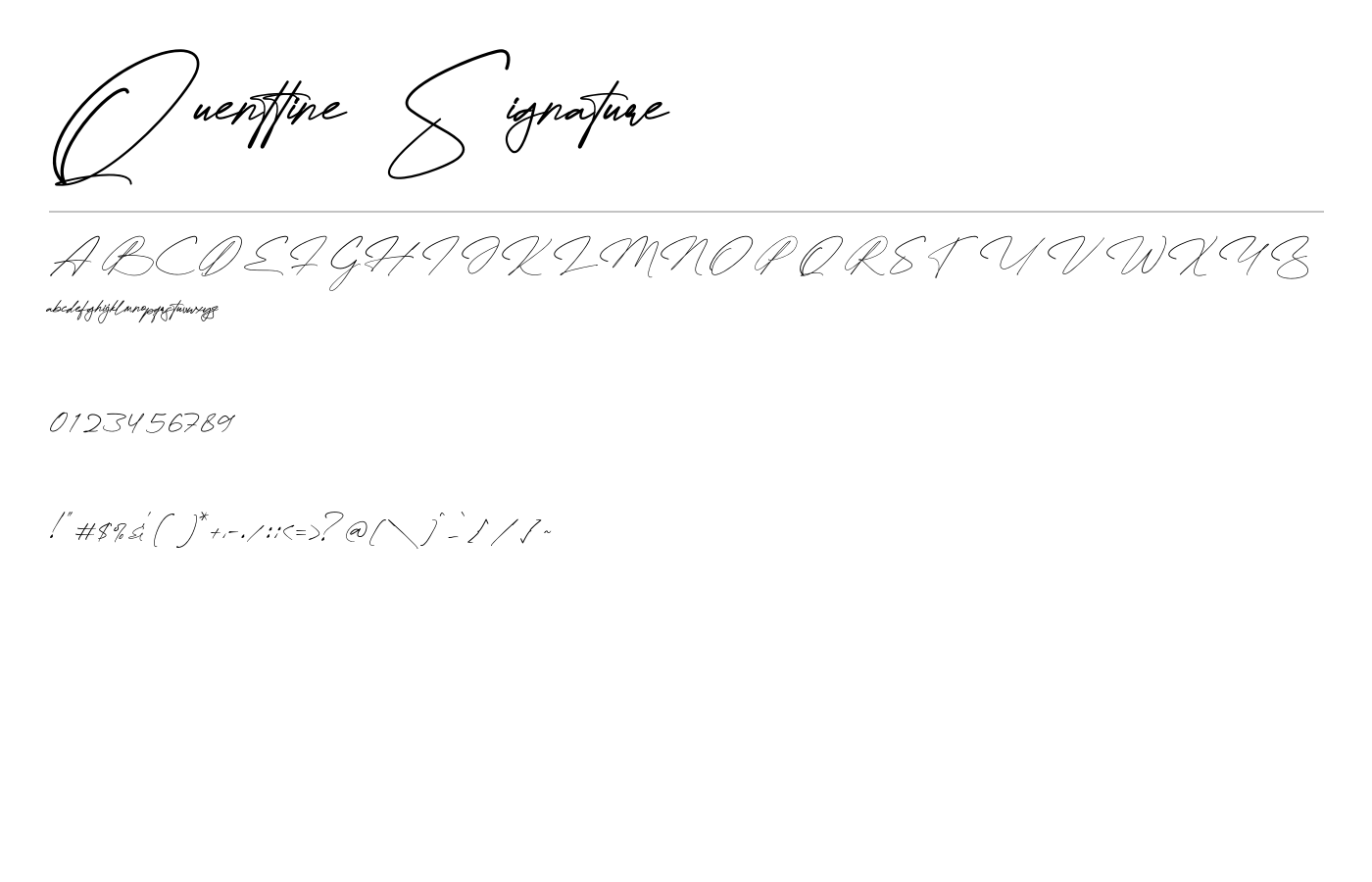 Quenttine Signature Font preview