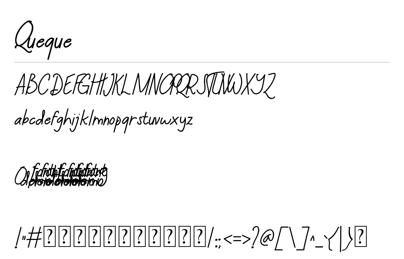 Queque Font preview