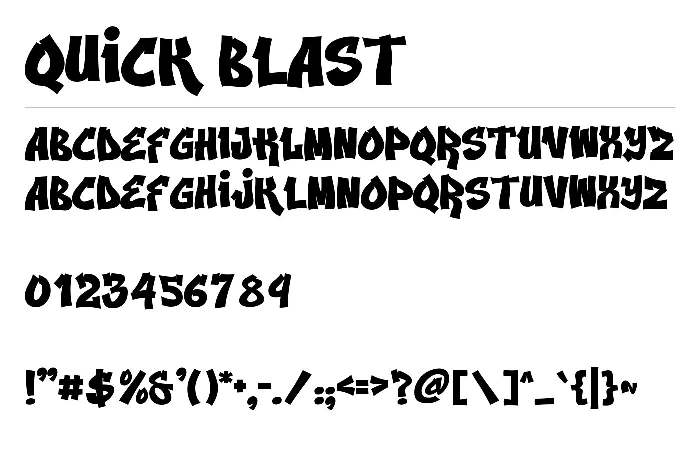 Quick Blast Font preview