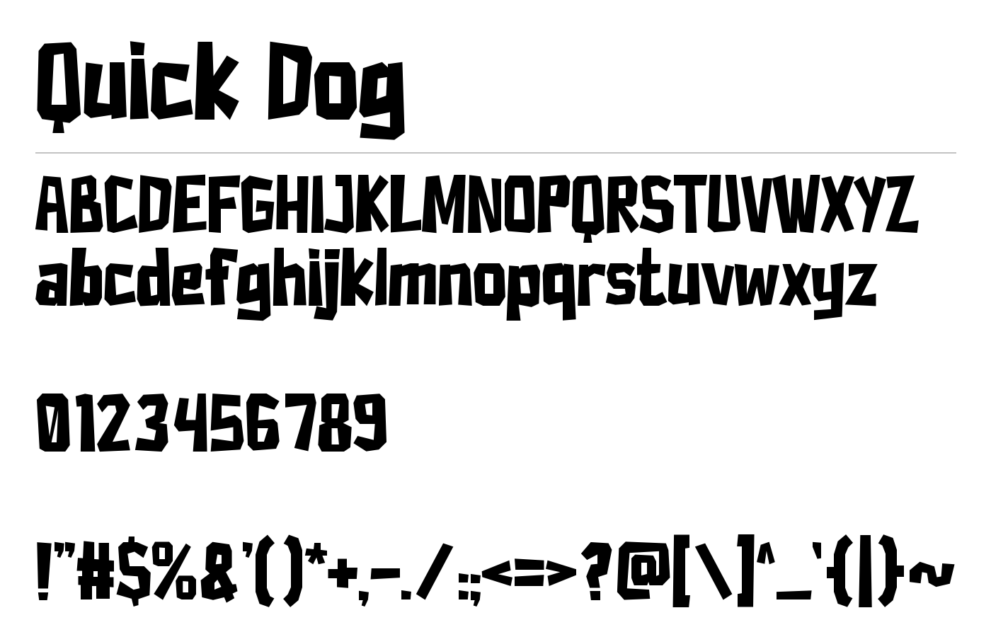 Quick Dog Font preview
