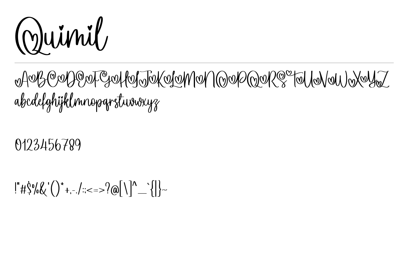 Quimil Font preview