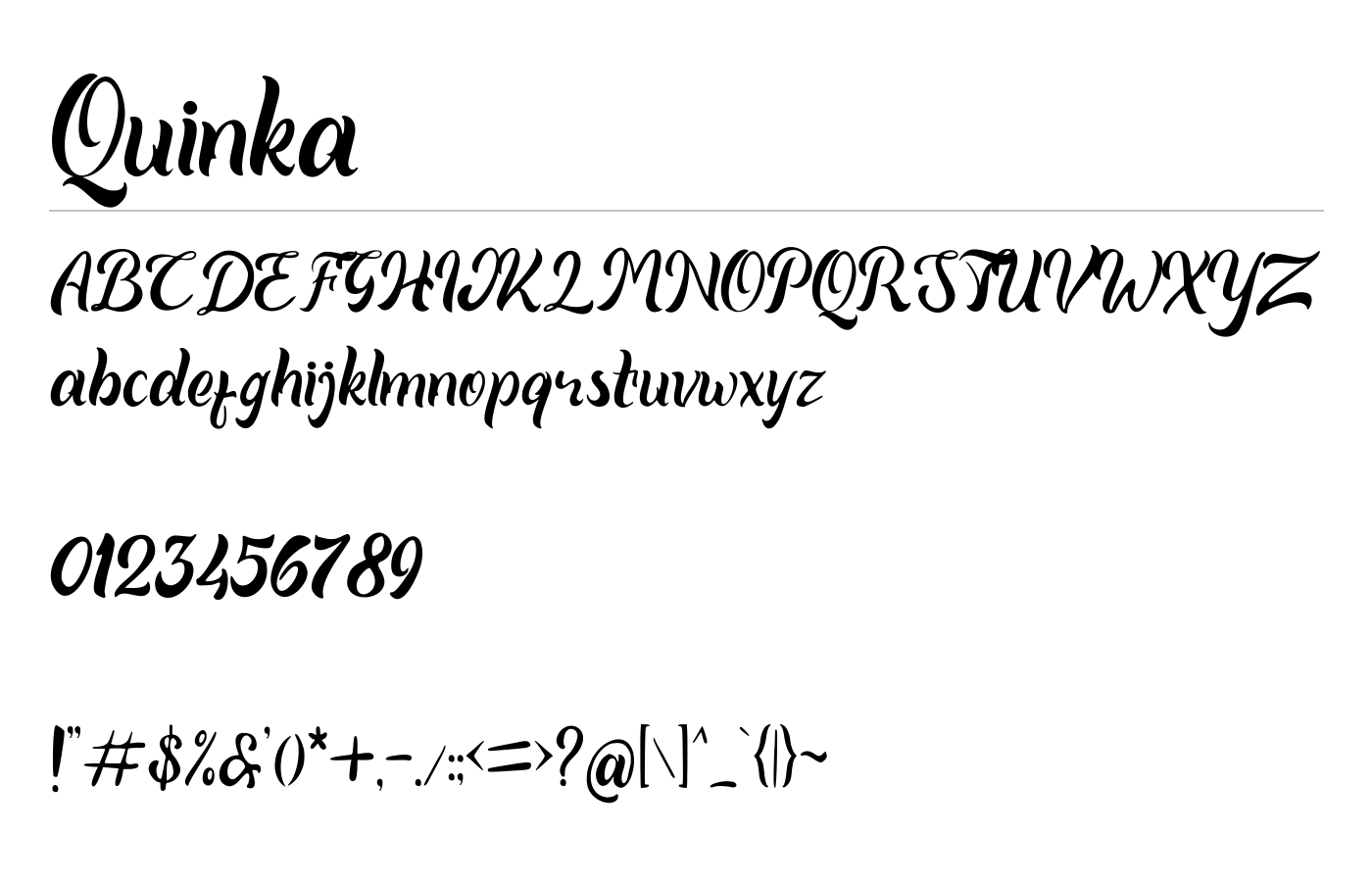 Quinka Font preview