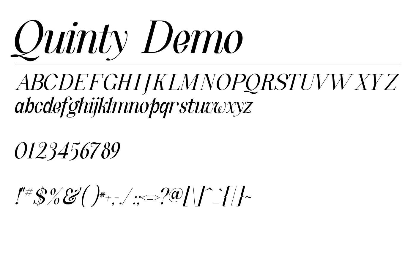 Quinty Font preview