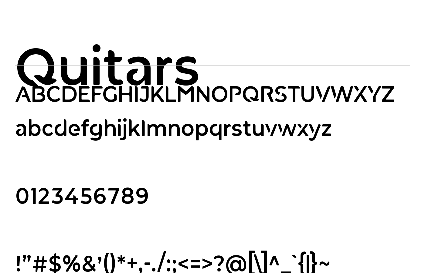 Quitars Font preview