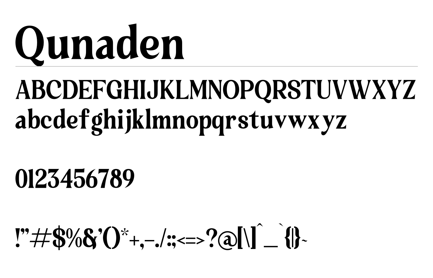 Qunaden Font preview