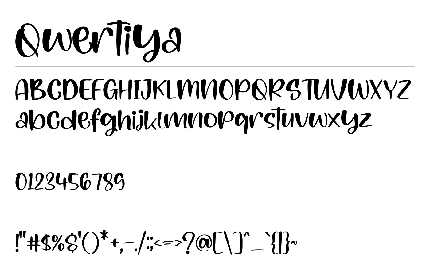 Qwertiya Font preview