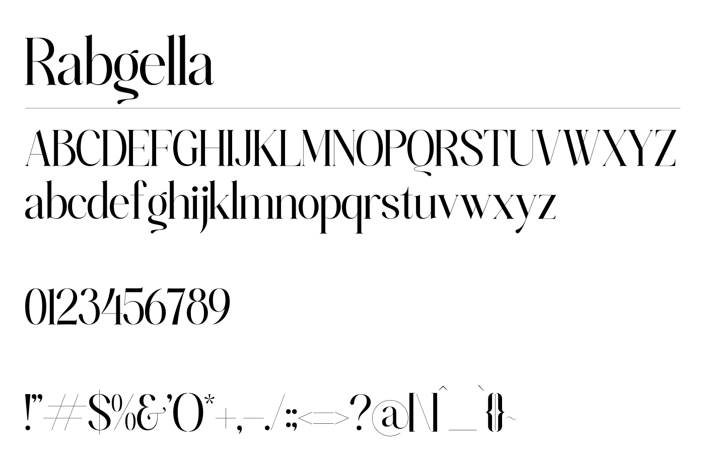 Rabgella Typeface Font preview