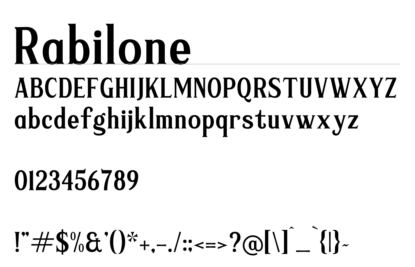 Rabilone Font preview