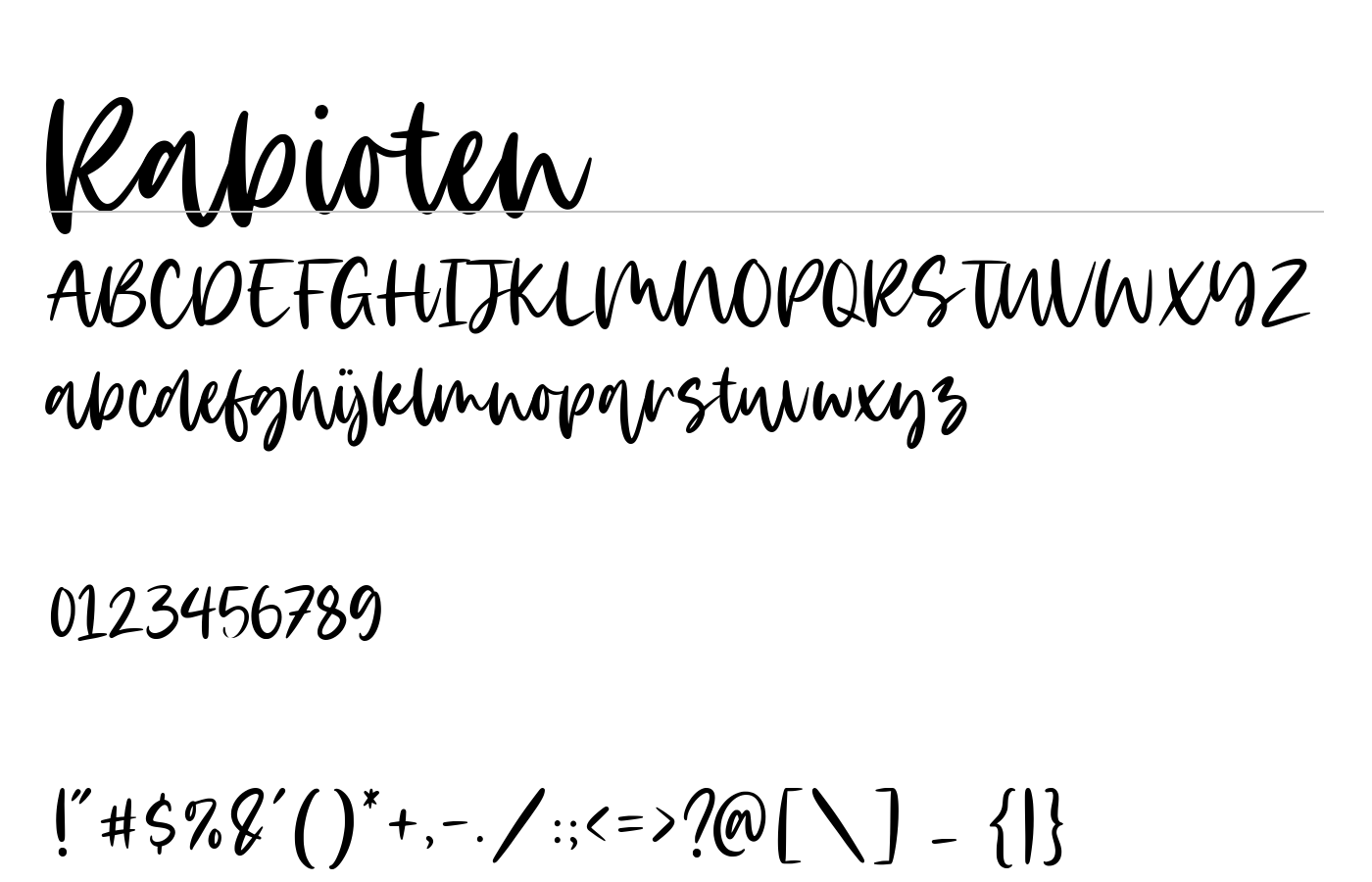 Rabioten Font preview