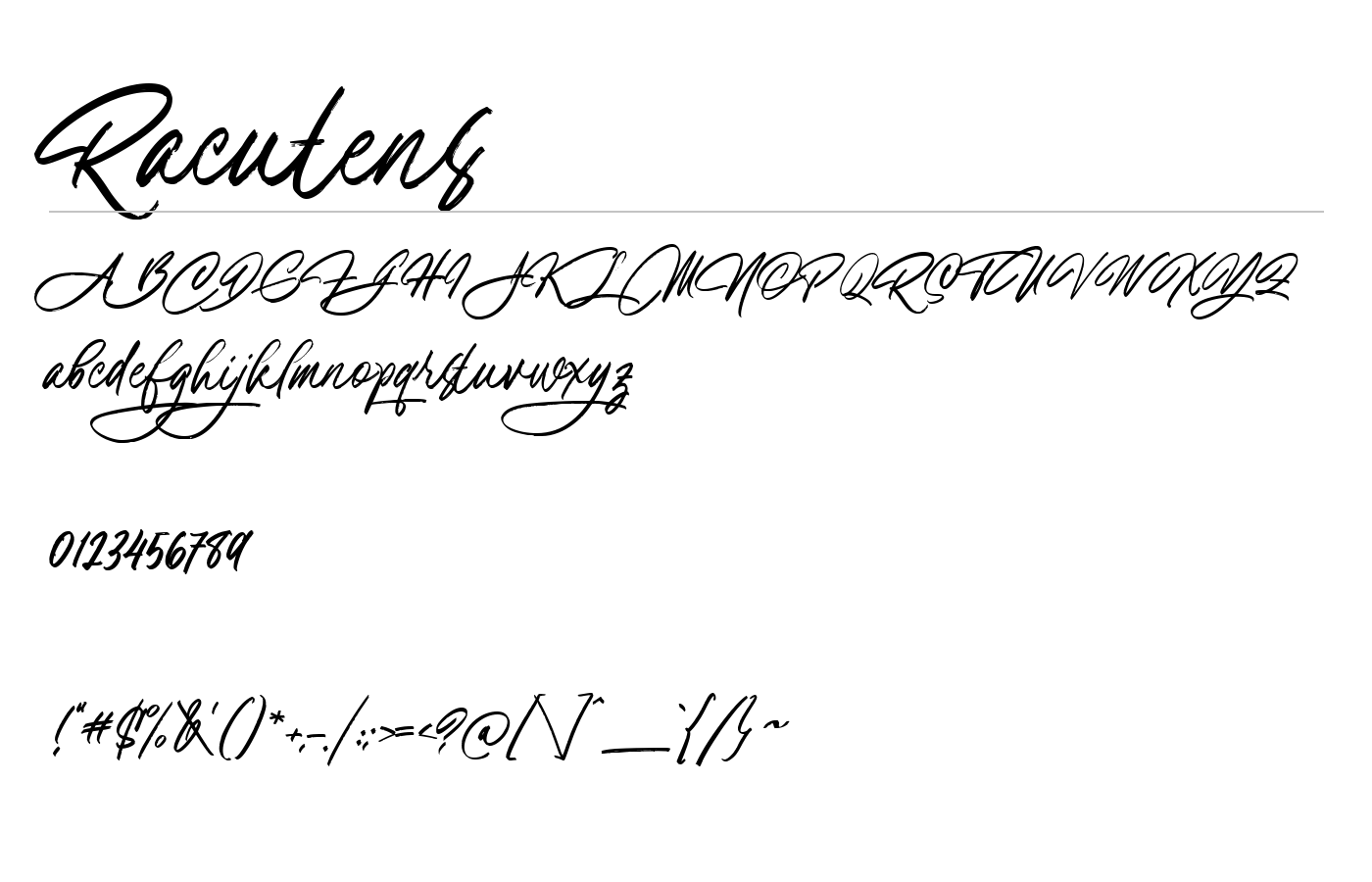 Racutens Font preview