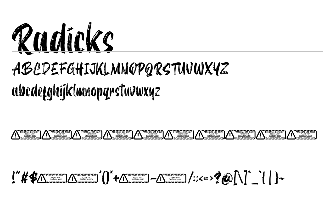 Radicks Font preview
