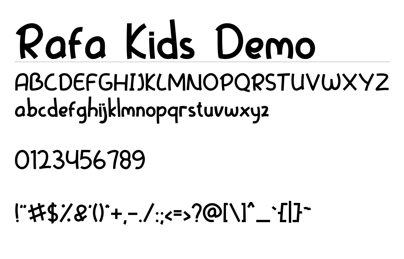 Rafa Kids Font preview