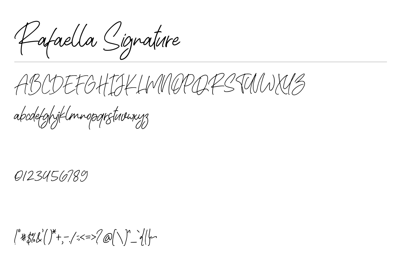 Rafaella Signature Font preview