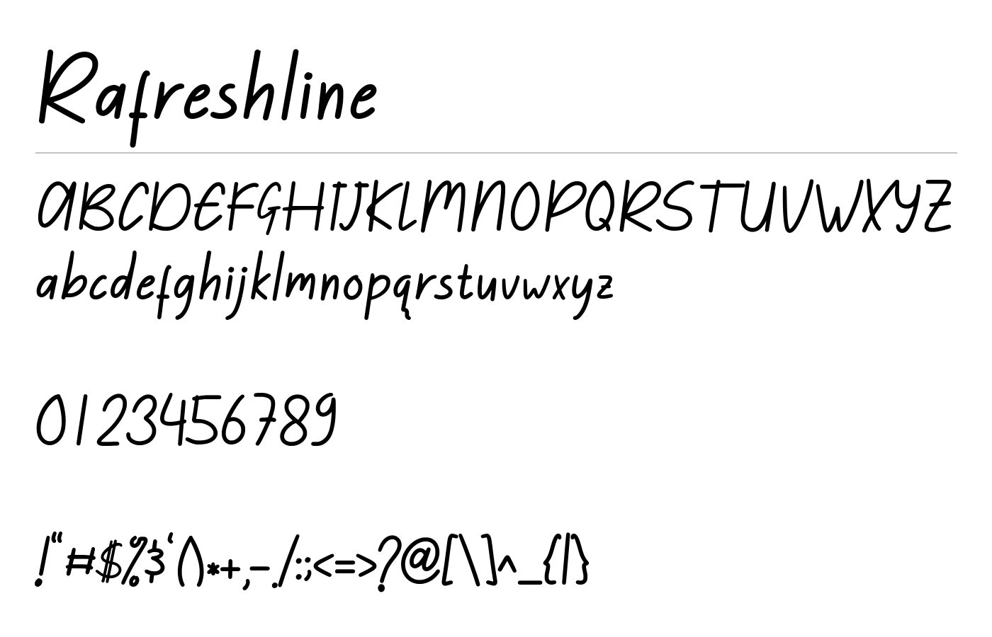 Rafreshline Font preview