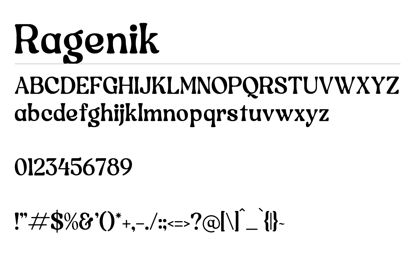 Ragenik Font preview