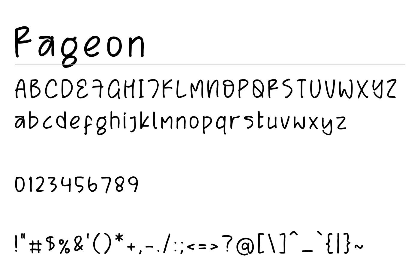Rageon Font preview