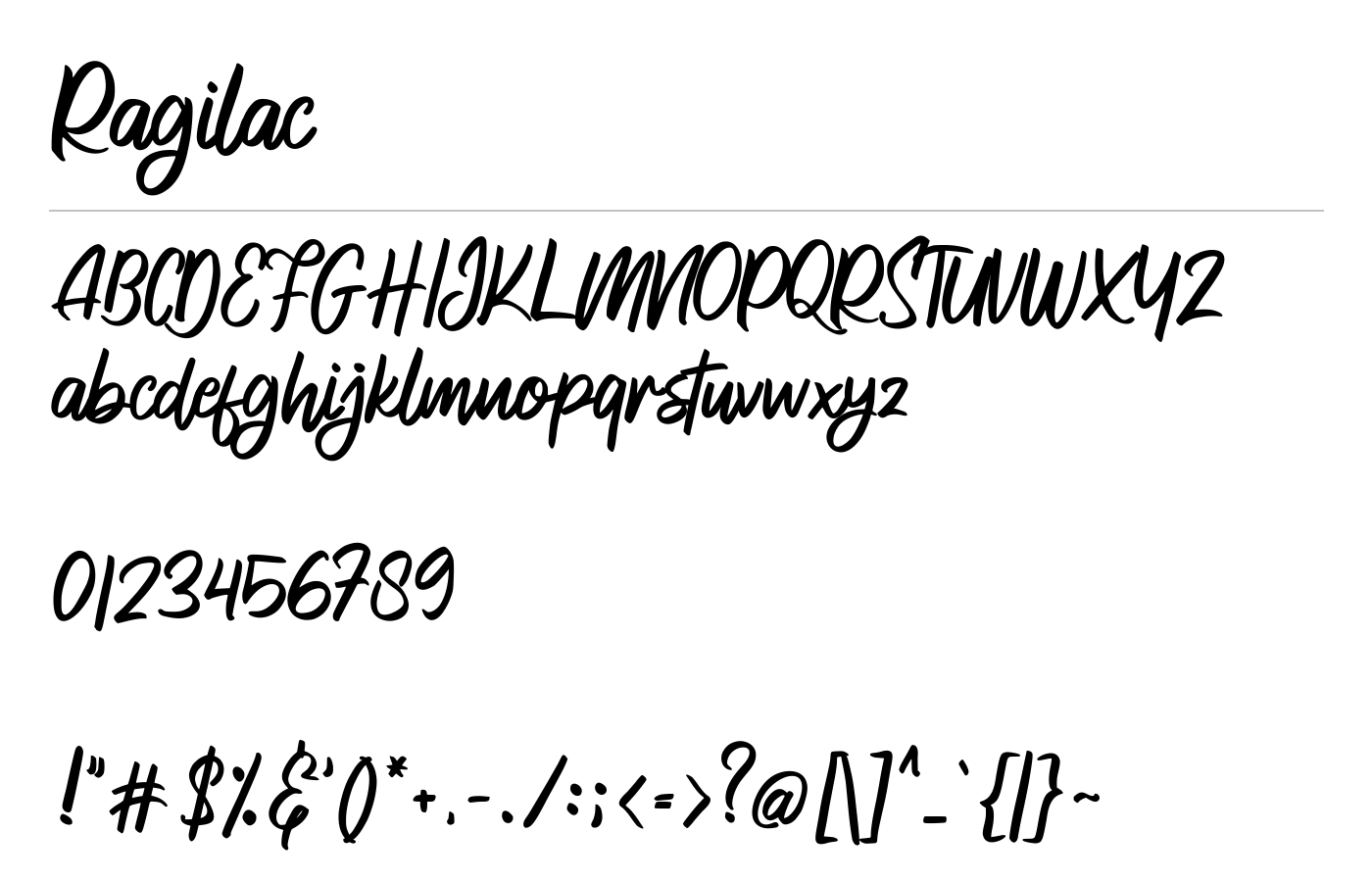 Ragilac Font preview
