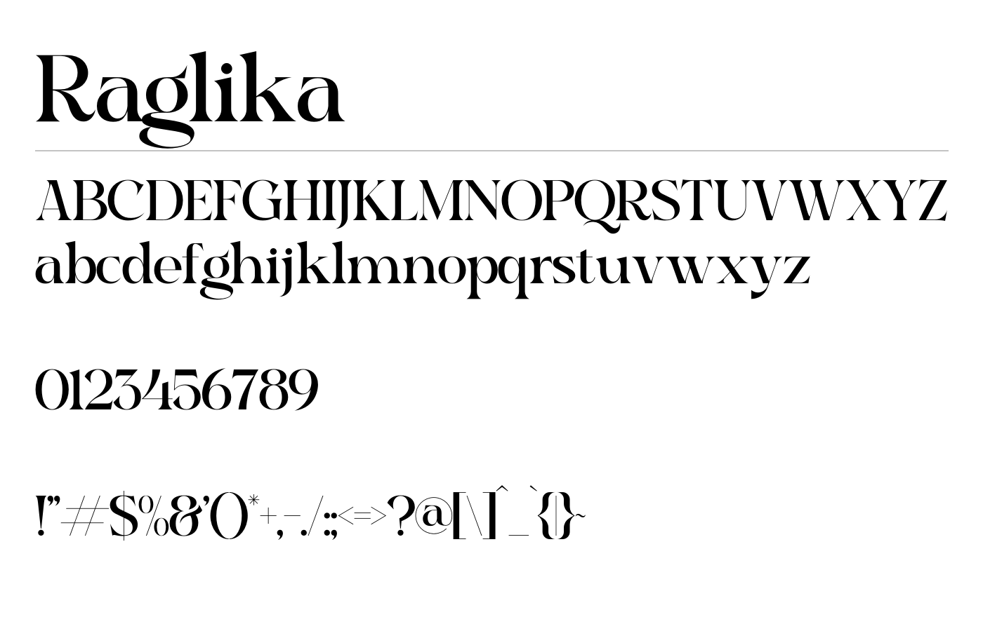 Raglika Font preview