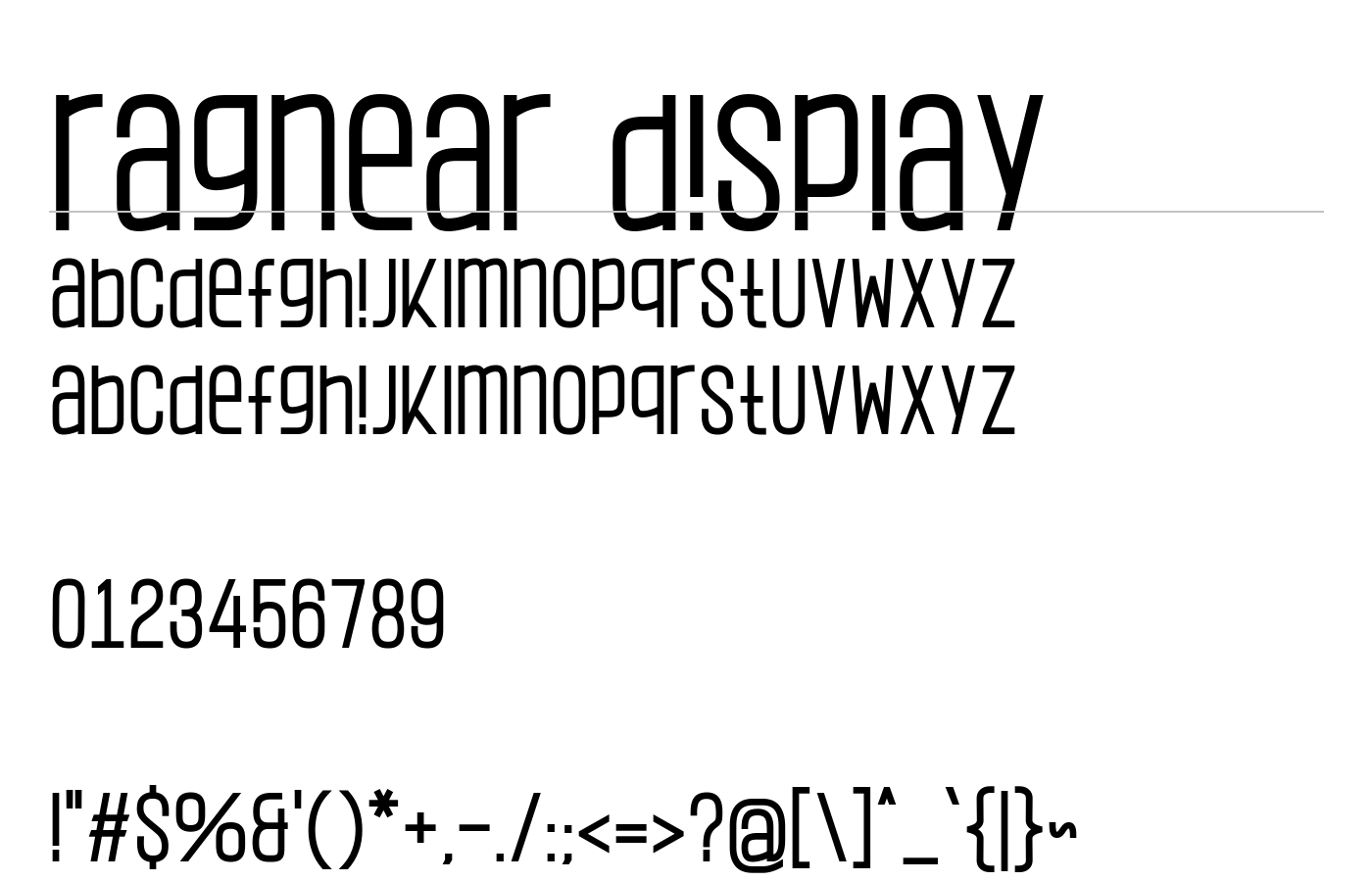 Ragnear Display Font preview